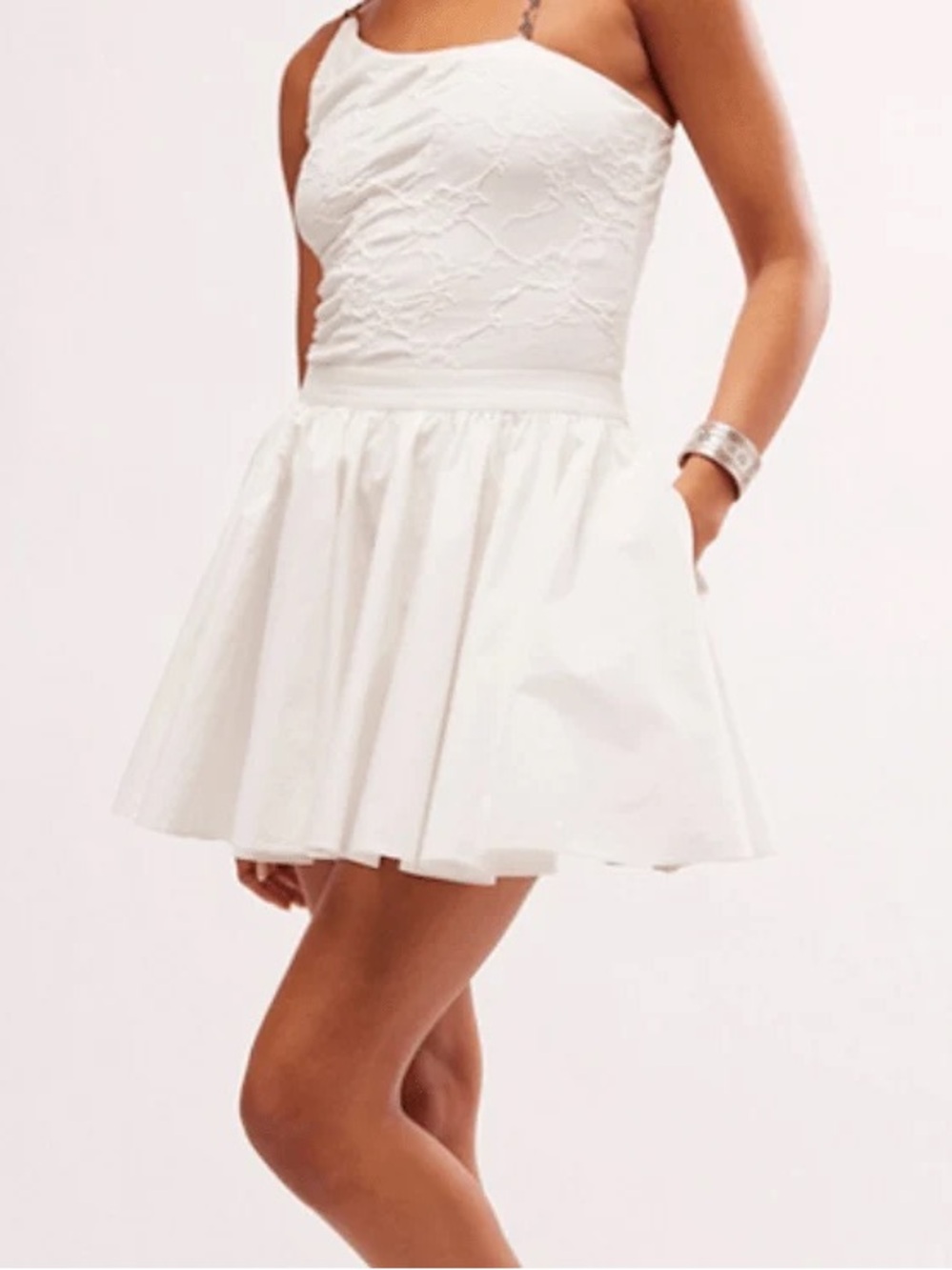 FREE PEOPLE Gaia Skirt in Optic White Size Large